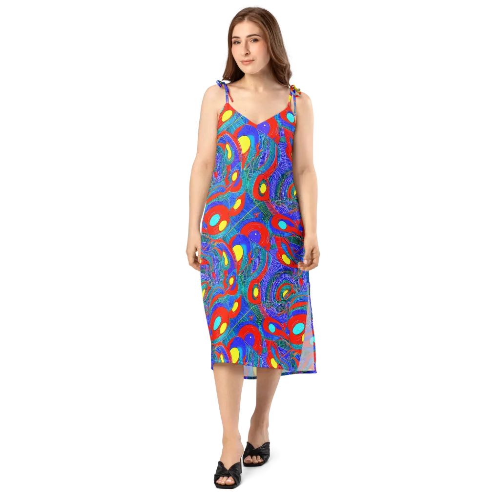 Red Tide Electric on Slip Dress — Front