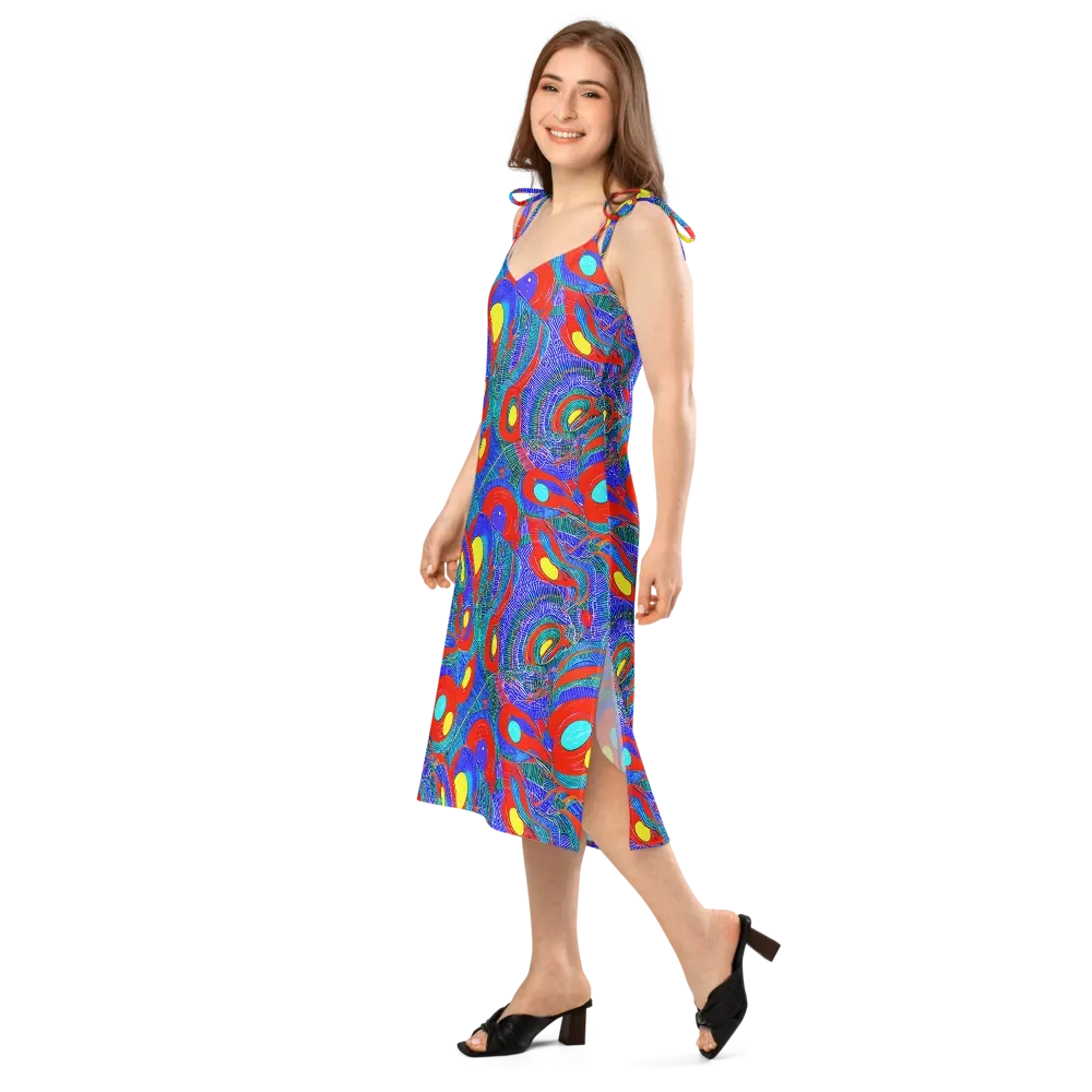 Red Tide Electric on Slip Dress — Left Front