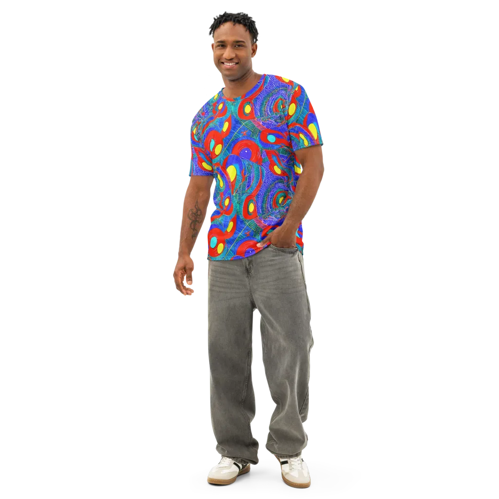 Red Tide Electric on Men's Cotton Crew Neck T-Shirt — Front