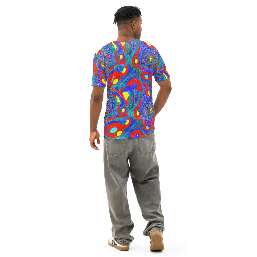 Red Tide Electric on Men's Cotton Crew Neck T-Shirt — Back