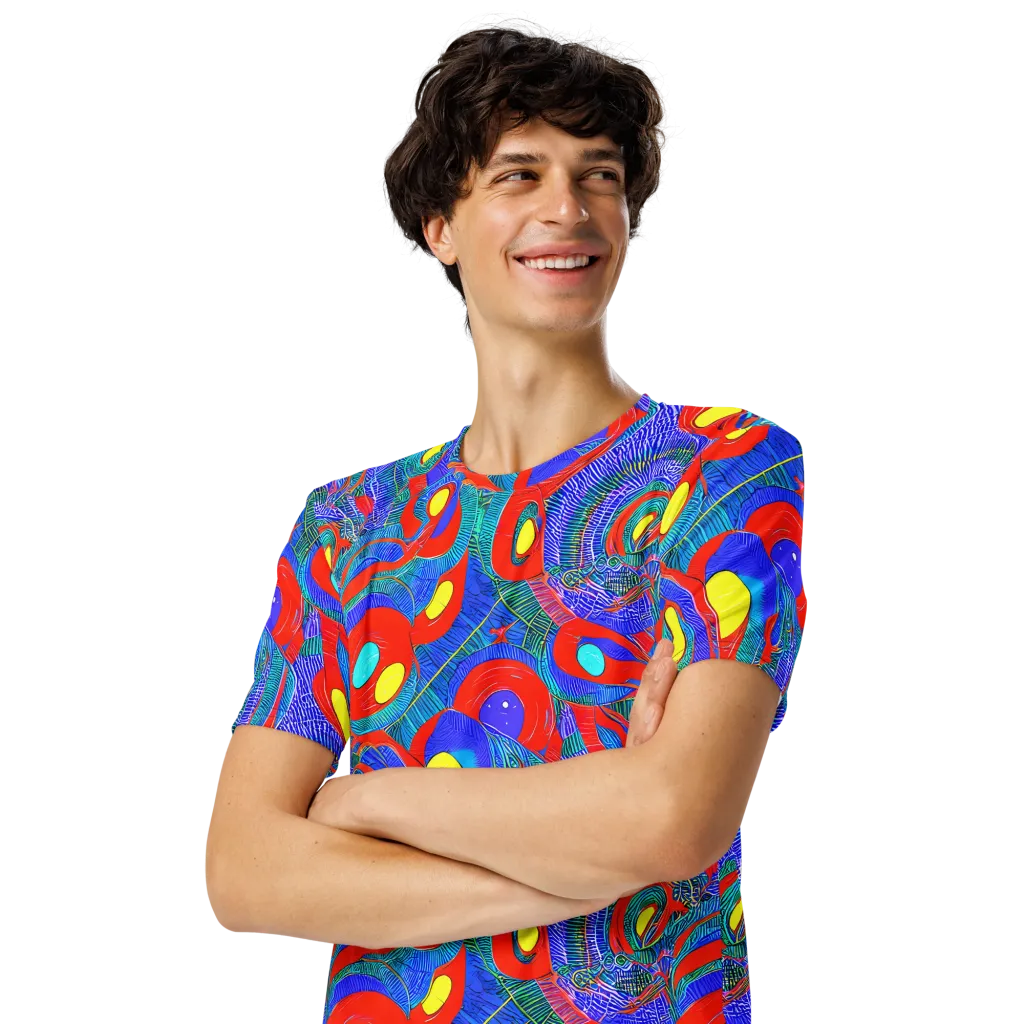 Red Tide Electric on Men's Crew Neck T-Shirt — Left Front