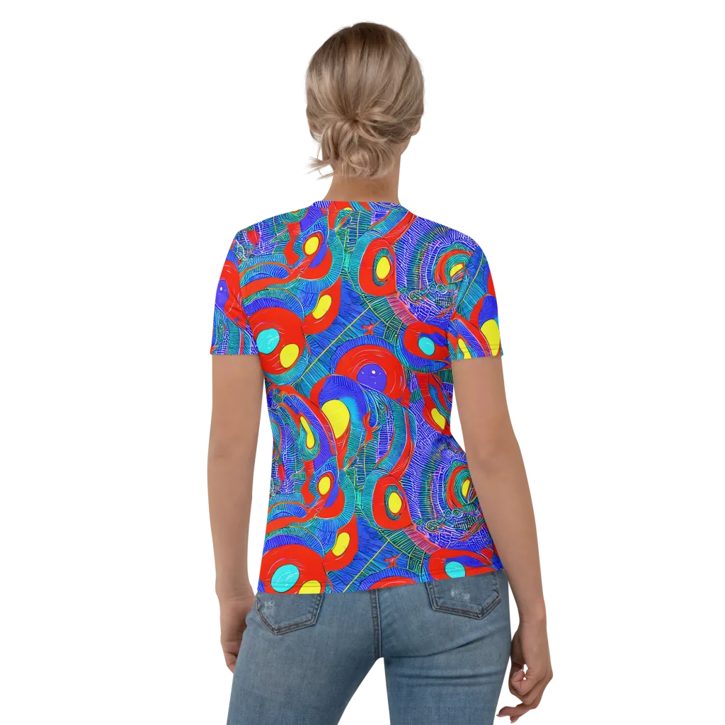 Red Tide Electric on Women's Crew Neck T-Shirt — Back