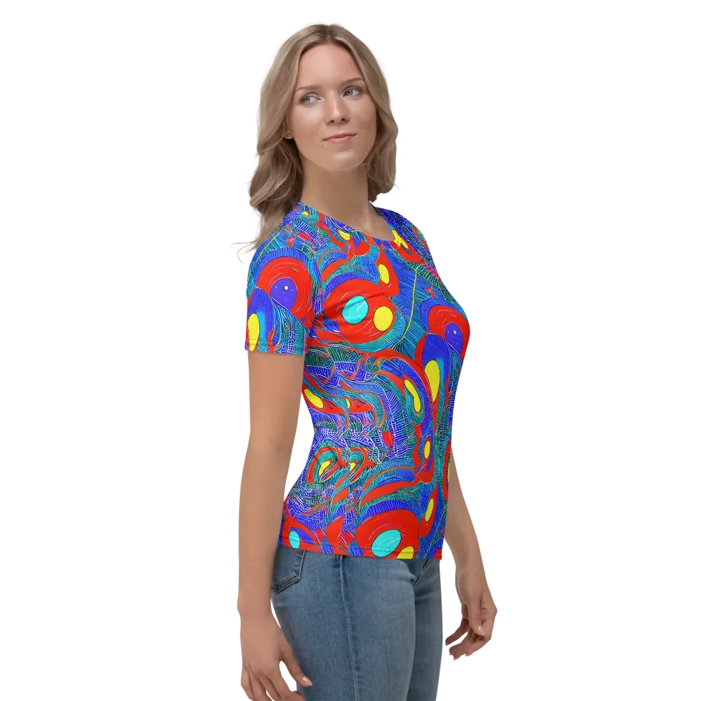 Red Tide Electric on Women's Crew Neck T-Shirt — Right
