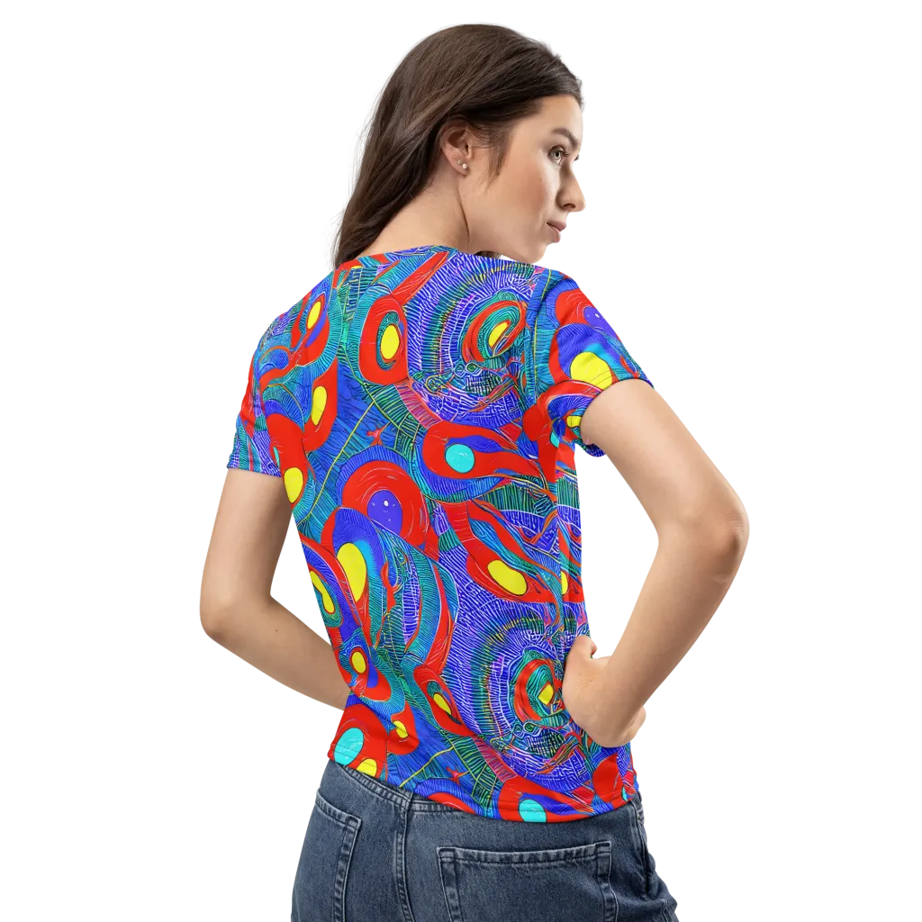 Red Tide Electric on Women's Crew Neck T-Shirt — Back