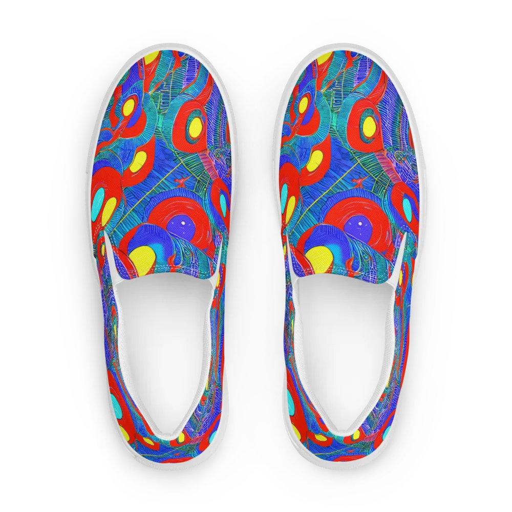 Red Tide Electric on Men's Slip-On Canvas Shoes — Front