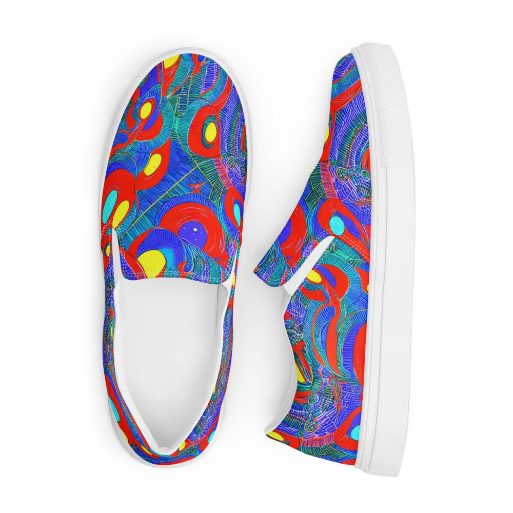 Red Tide Electric on Men's Slip-On Canvas Shoes — Front