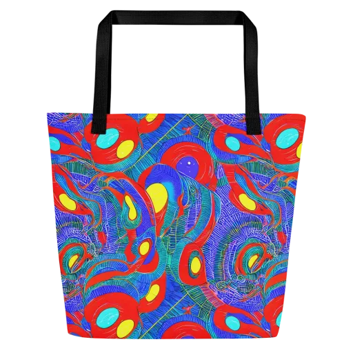 Red Tide Electric on a Large Tote Bag W/ Pocket