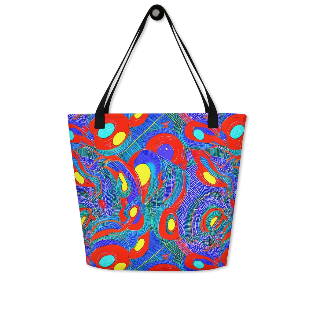 Red Tide Electric on Large Tote Bag W/ Pocket — Front