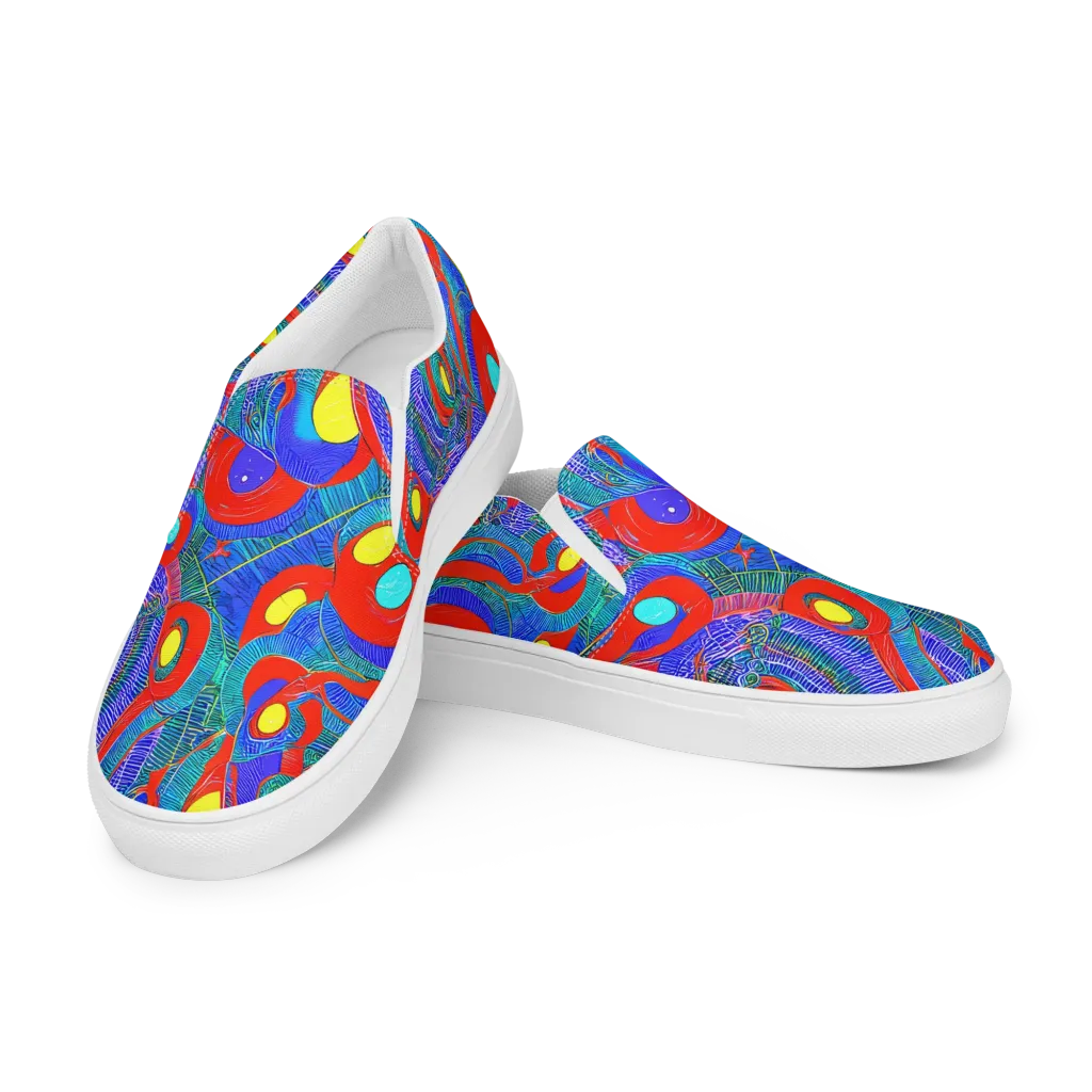 Red Tide Electric on Women's Slip-On Canvas Shoes — Left Front