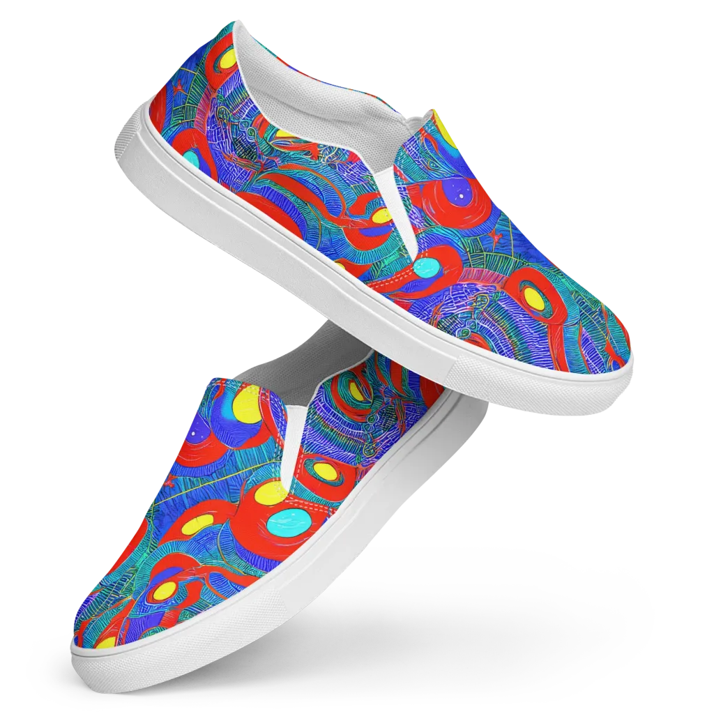 Red Tide Electric on Women's Slip-On Canvas Shoes — Front