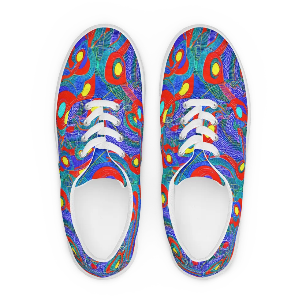 Red Tide Electric on Men's Lace-Up Canvas Shoes — Front
