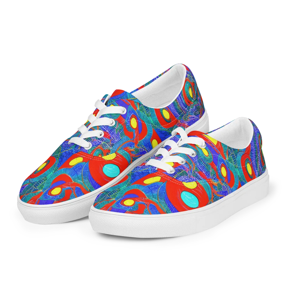 Red Tide Electric on Men's Lace-Up Canvas Shoes — Left Front
