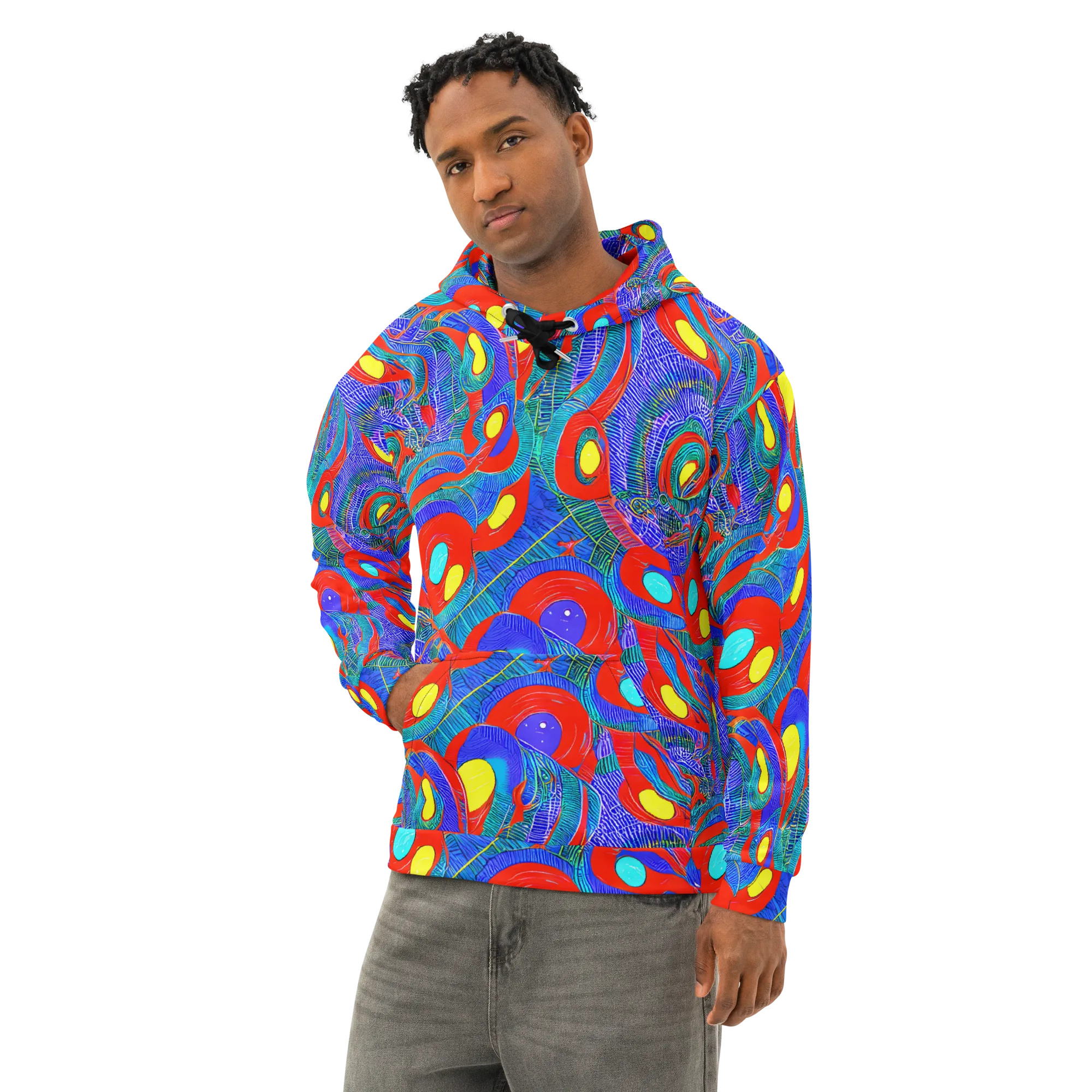 Red Tide Electric on Cotton Hoodie — Left Front