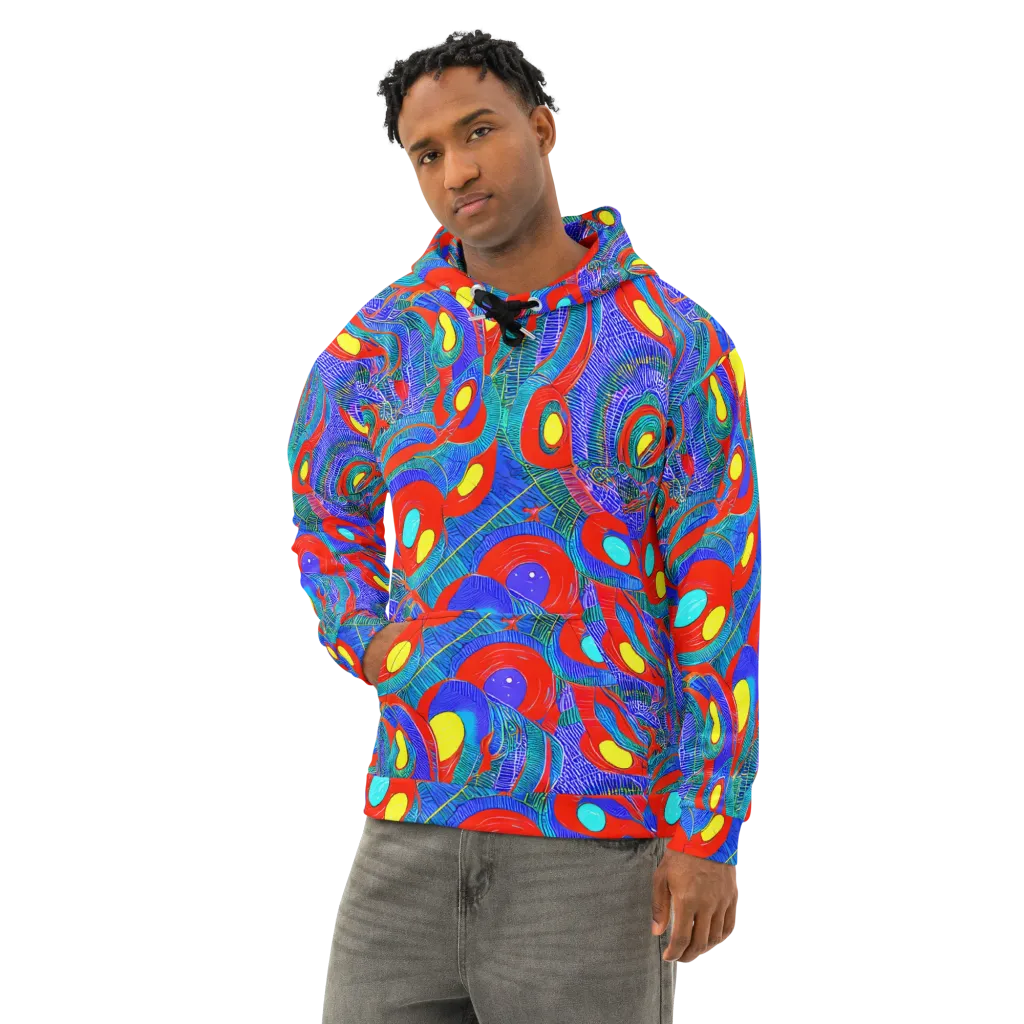 Red Tide Electric on Cotton Hoodie — Left Front