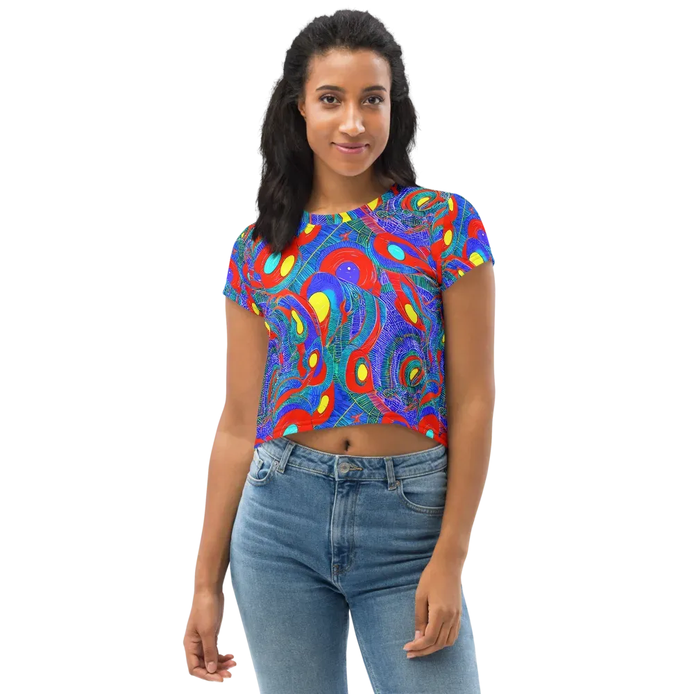 Red Tide Electric on Crop Tee — Front