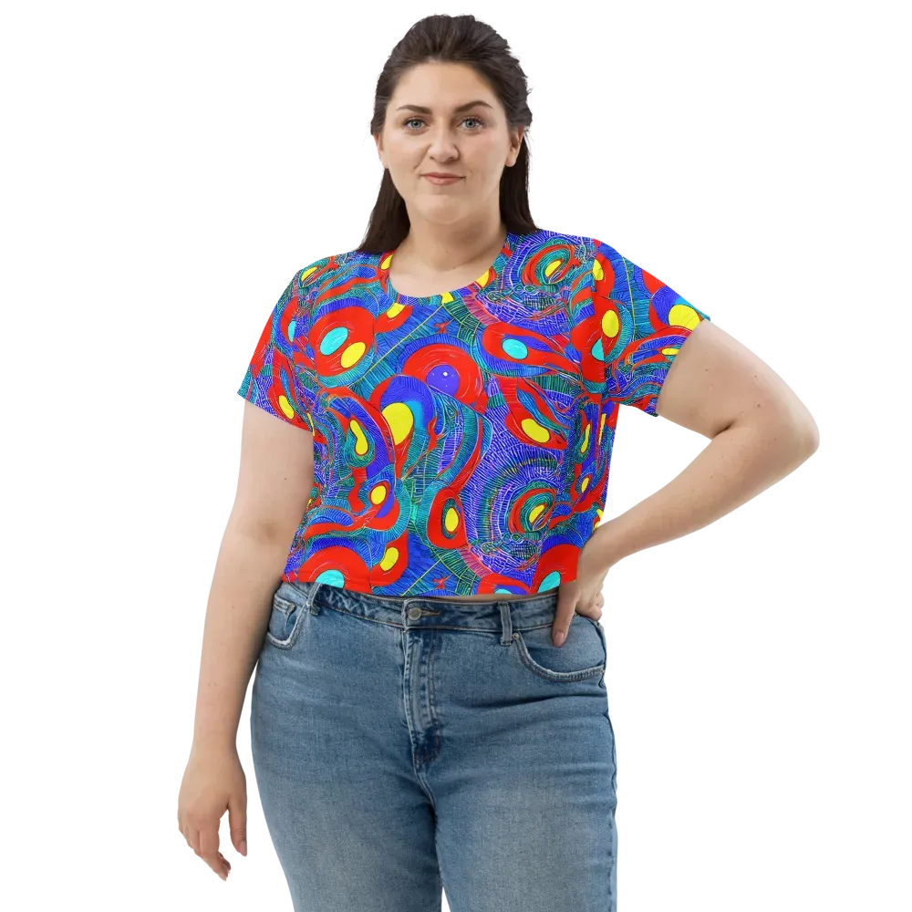 Red Tide Electric on Crop Tee — Front