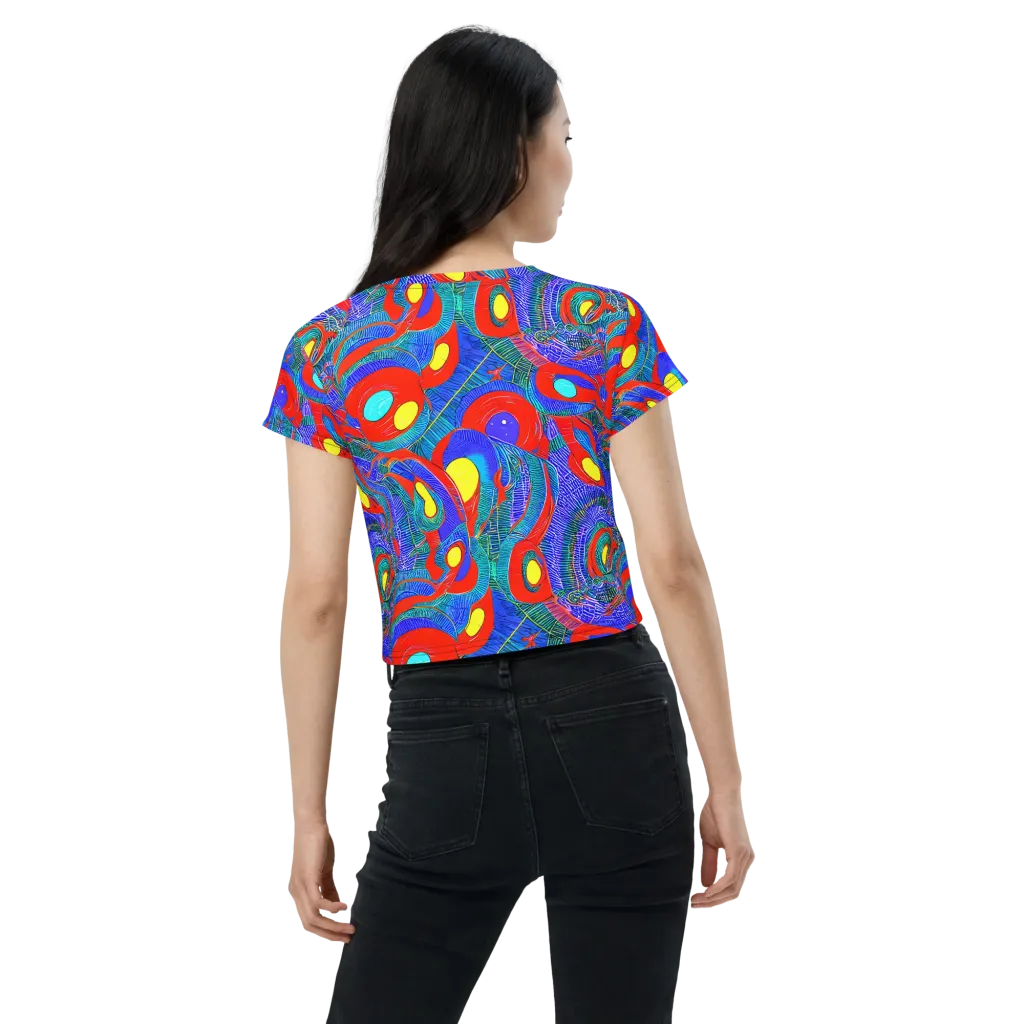 Red Tide Electric on Crop Tee — Back