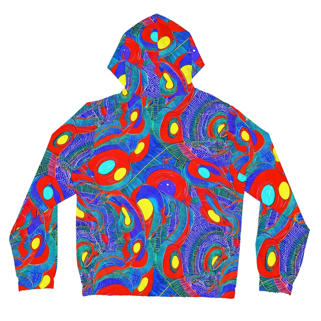 Red Tide Electric on Women's Full-Zip Hoodie — Back