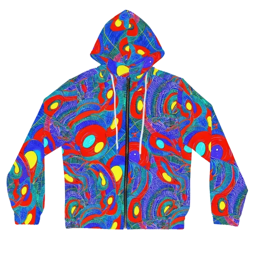 Red Tide Electric on a Women's Full-Zip Hoodie