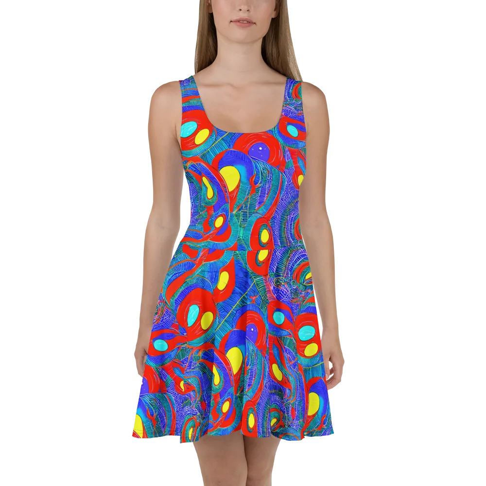 Red Tide Electric on Skater Dress — Front