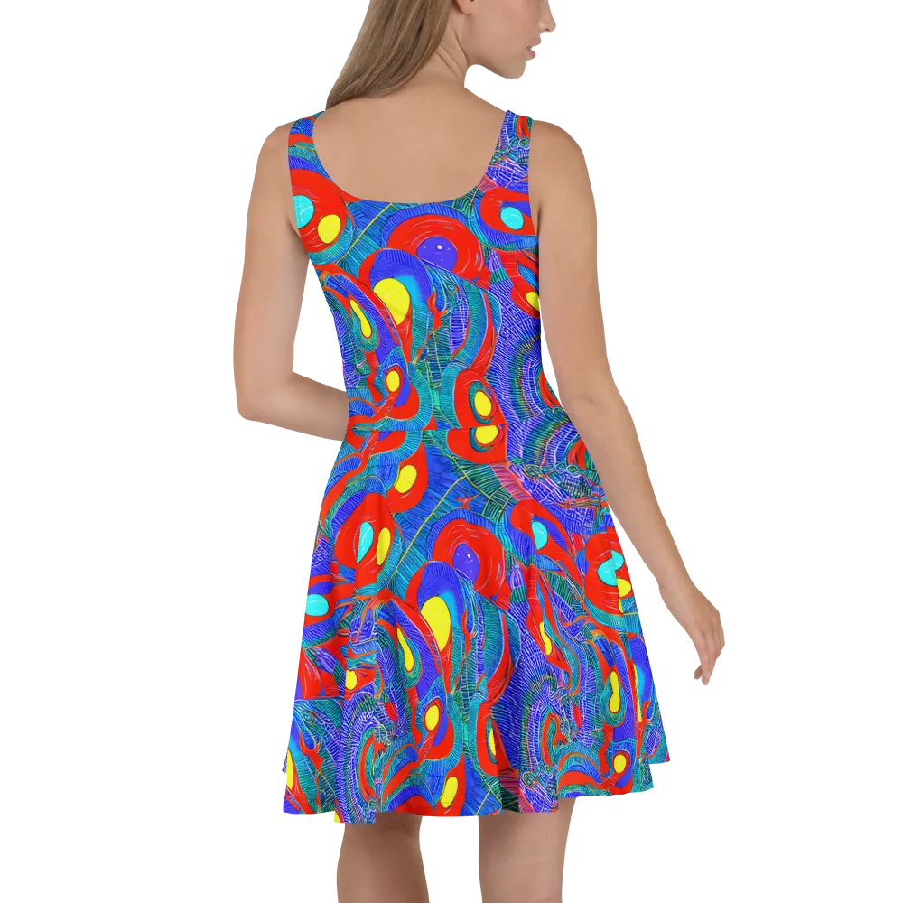 Red Tide Electric on Skater Dress — Back