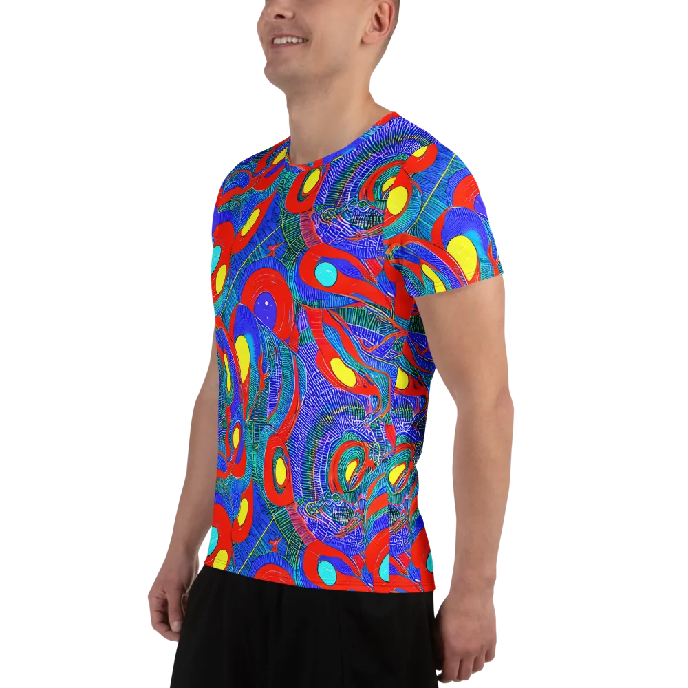Red Tide Electric on Men's Athletic T-Shirt — Left