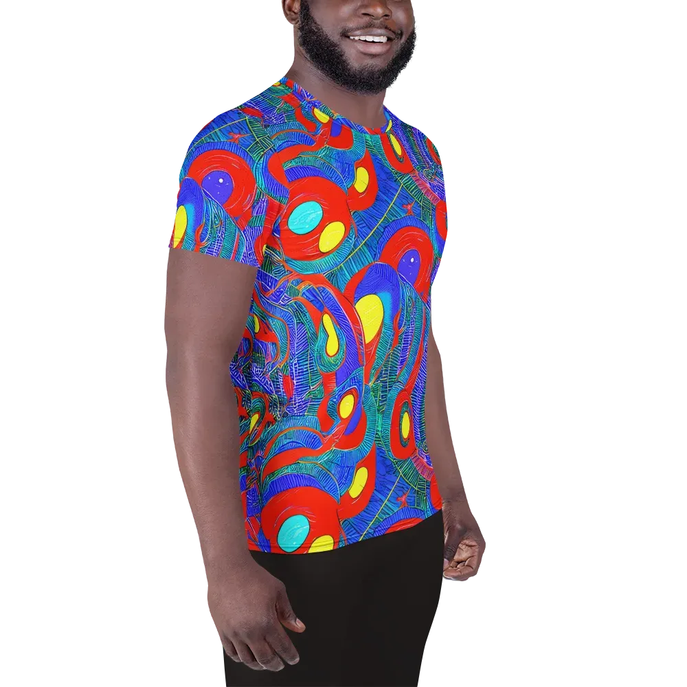 Red Tide Electric on Men's Athletic T-Shirt — Right