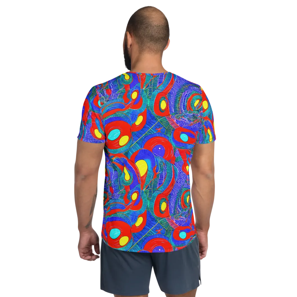 Red Tide Electric on Men's Athletic T-Shirt — Back