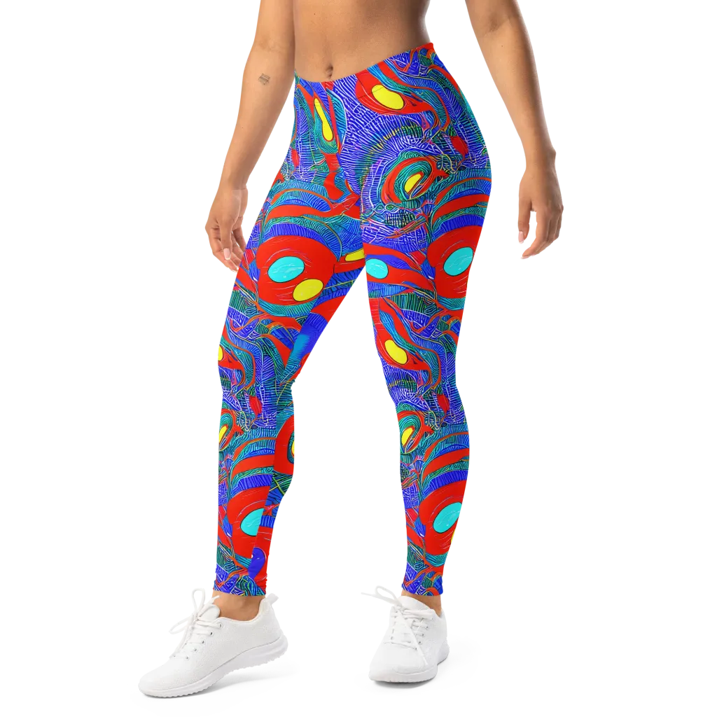 Red Tide Electric on Leggings — Left Front