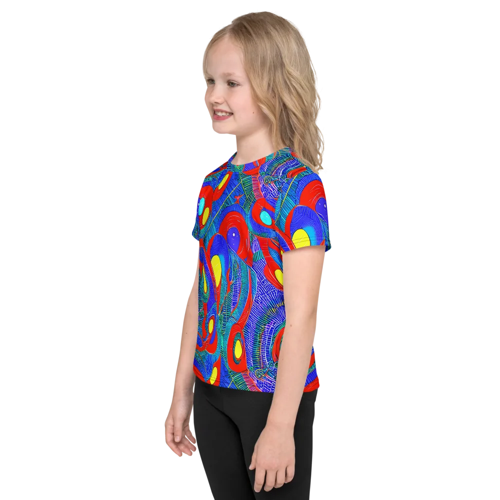 Red Tide Electric on Kids Crew Neck T-Shirt — Left