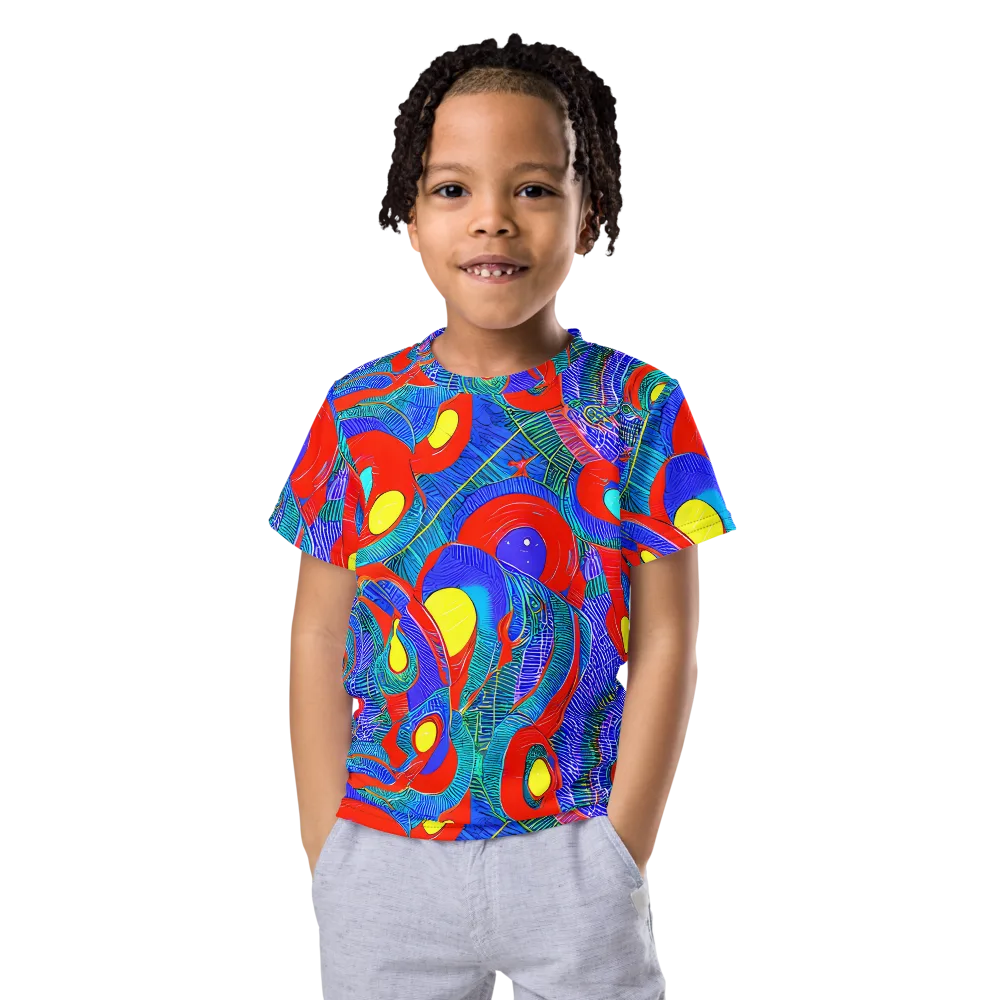 Red Tide Electric on Kids Crew Neck T-Shirt — Front
