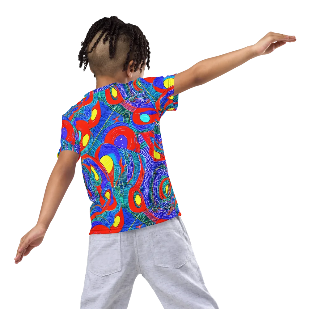 Red Tide Electric on Kids Crew Neck T-Shirt — Back
