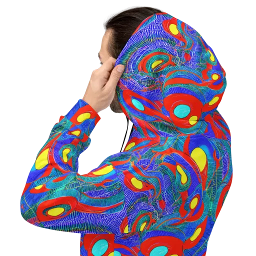 Red Tide Electric on a Hoodie