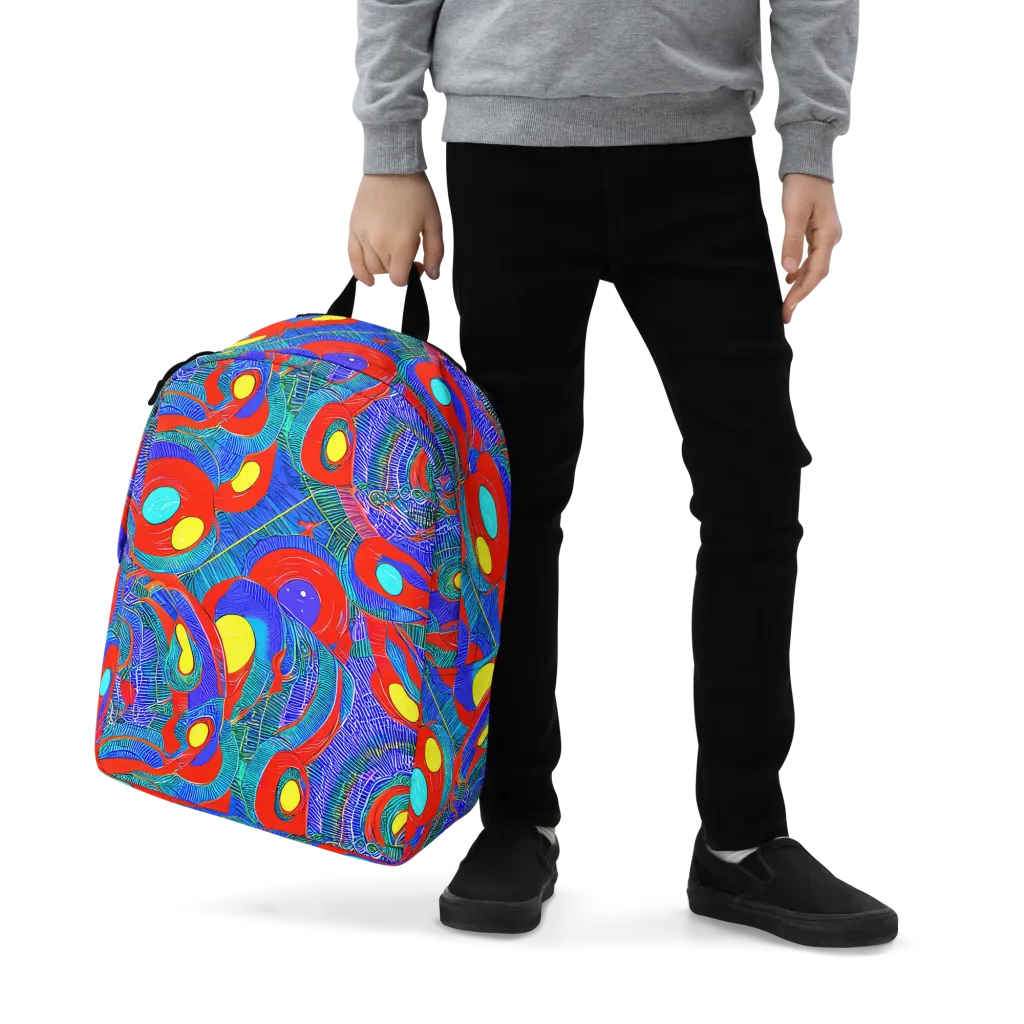 Red Tide Electric on Minimalist Backpack — Zoomed-in