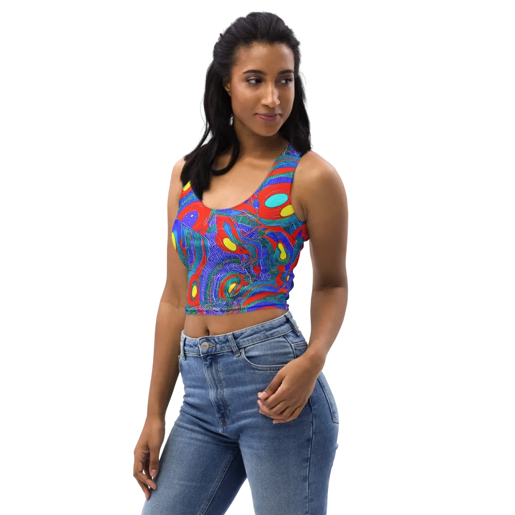Red Tide Electric on Crop Top — Left Front