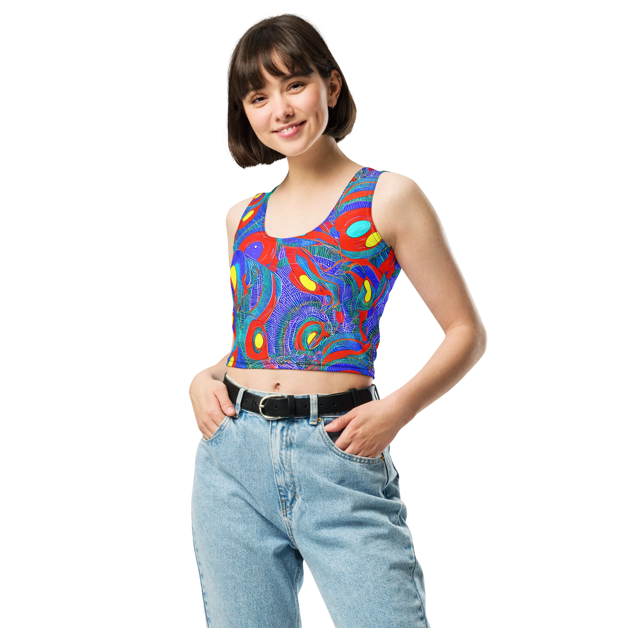 Red Tide Electric on Crop Top — Front