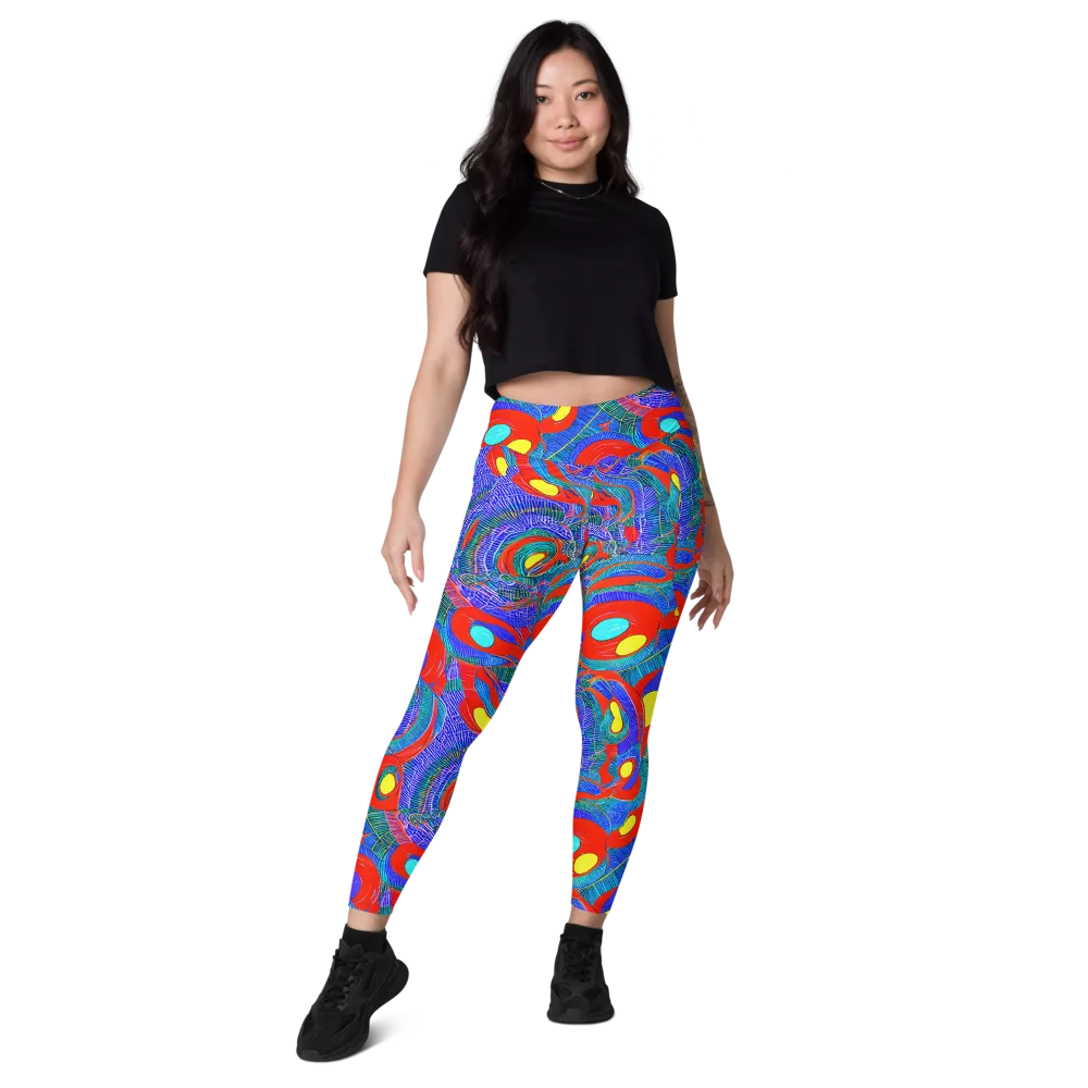 Red Tide Electric on Leggings with Pockets — Front