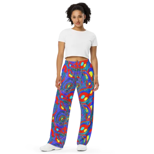 Red Tide Electric on a Wide-Leg Pants