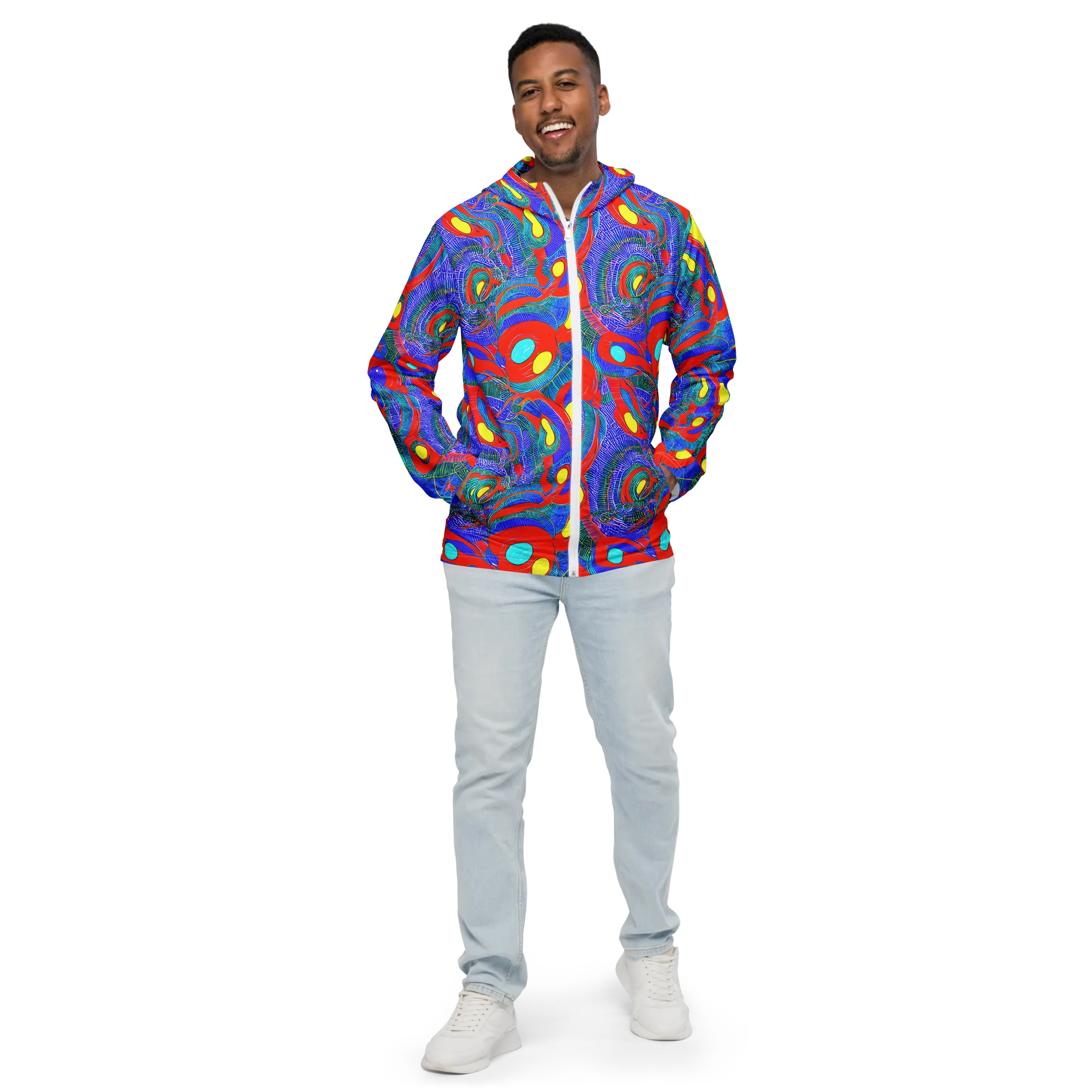 Red Tide Electric on Men's Windbreaker — Front