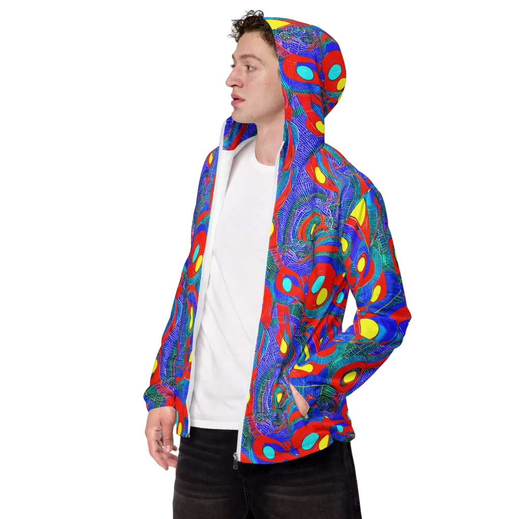 Red Tide Electric on Men's Windbreaker — Left Front