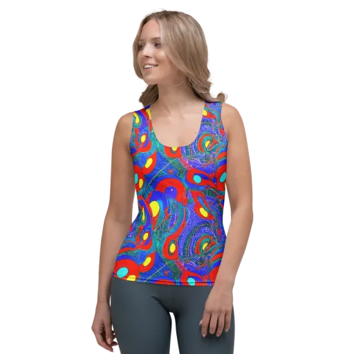 Red Tide Electric on a Women's Tank Top