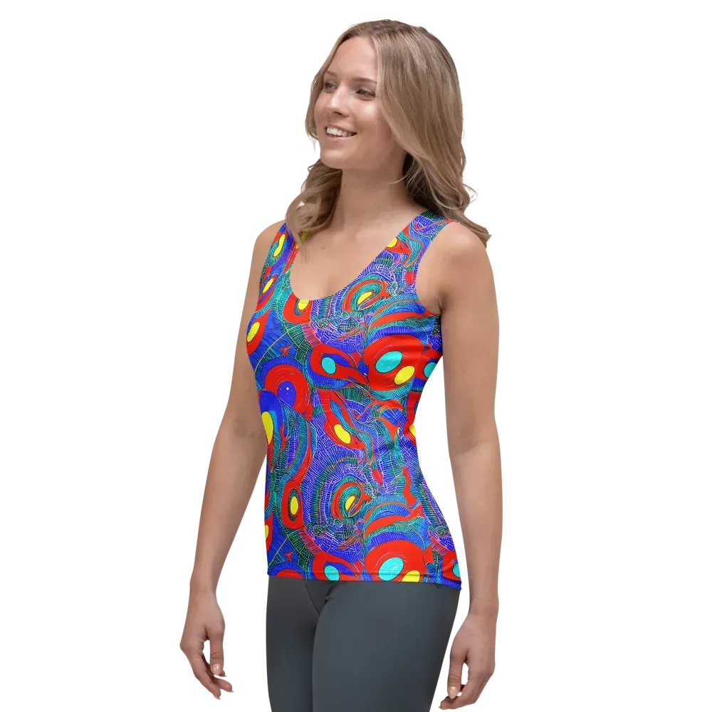 Red Tide Electric on Women's Tank Top — Left Front
