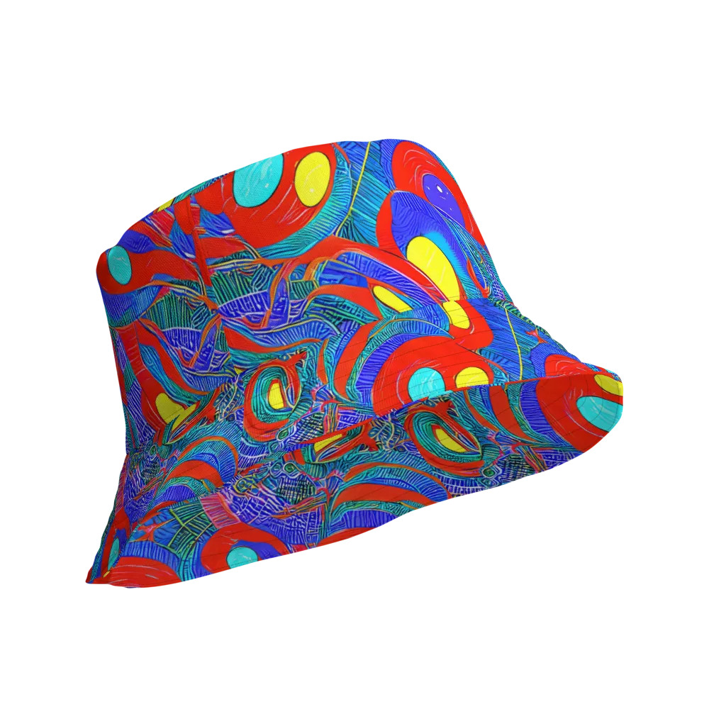Red Tide Electric on Reversible Bucket Hat — Product details Outside