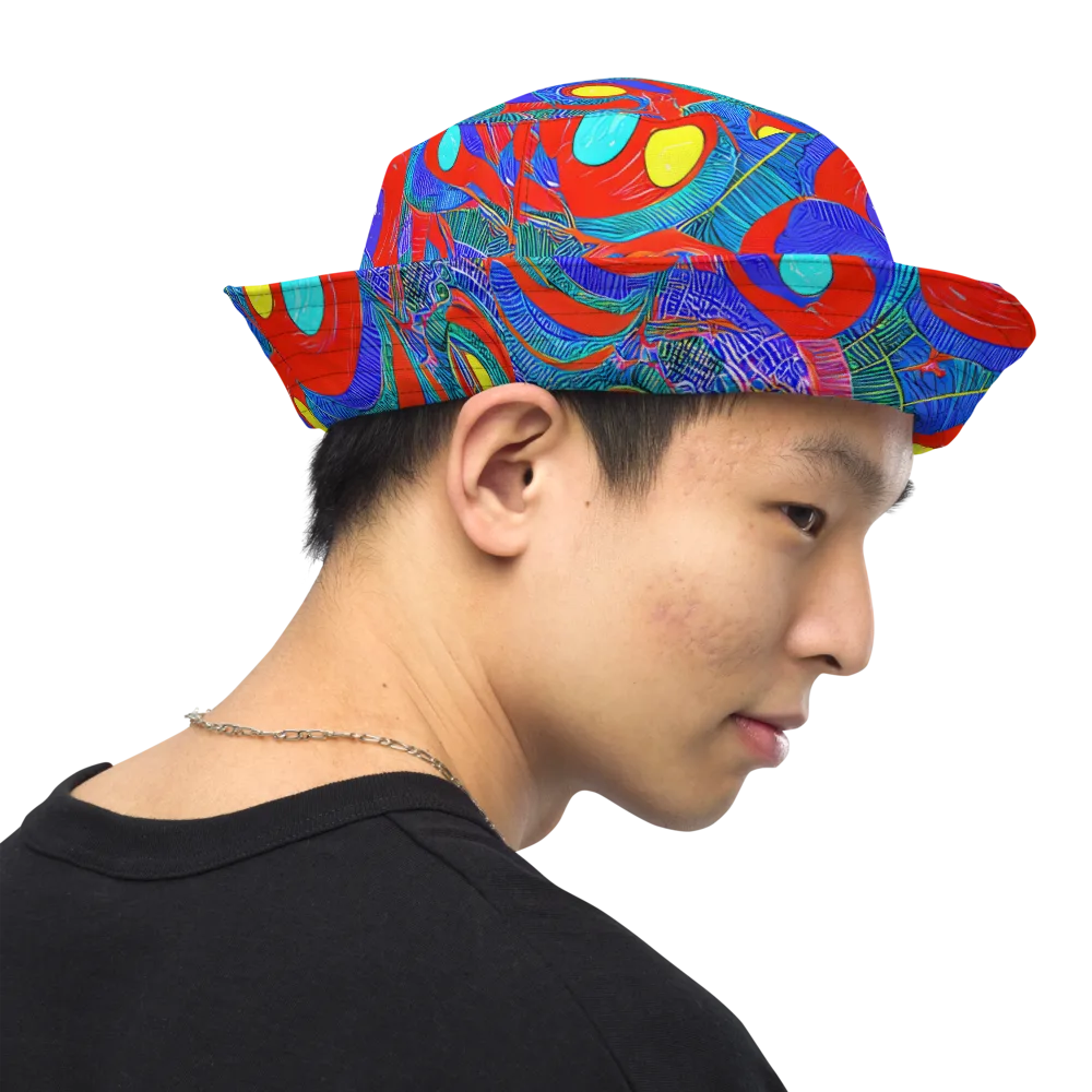 Red Tide Electric on Reversible Bucket Hat — Right Outside