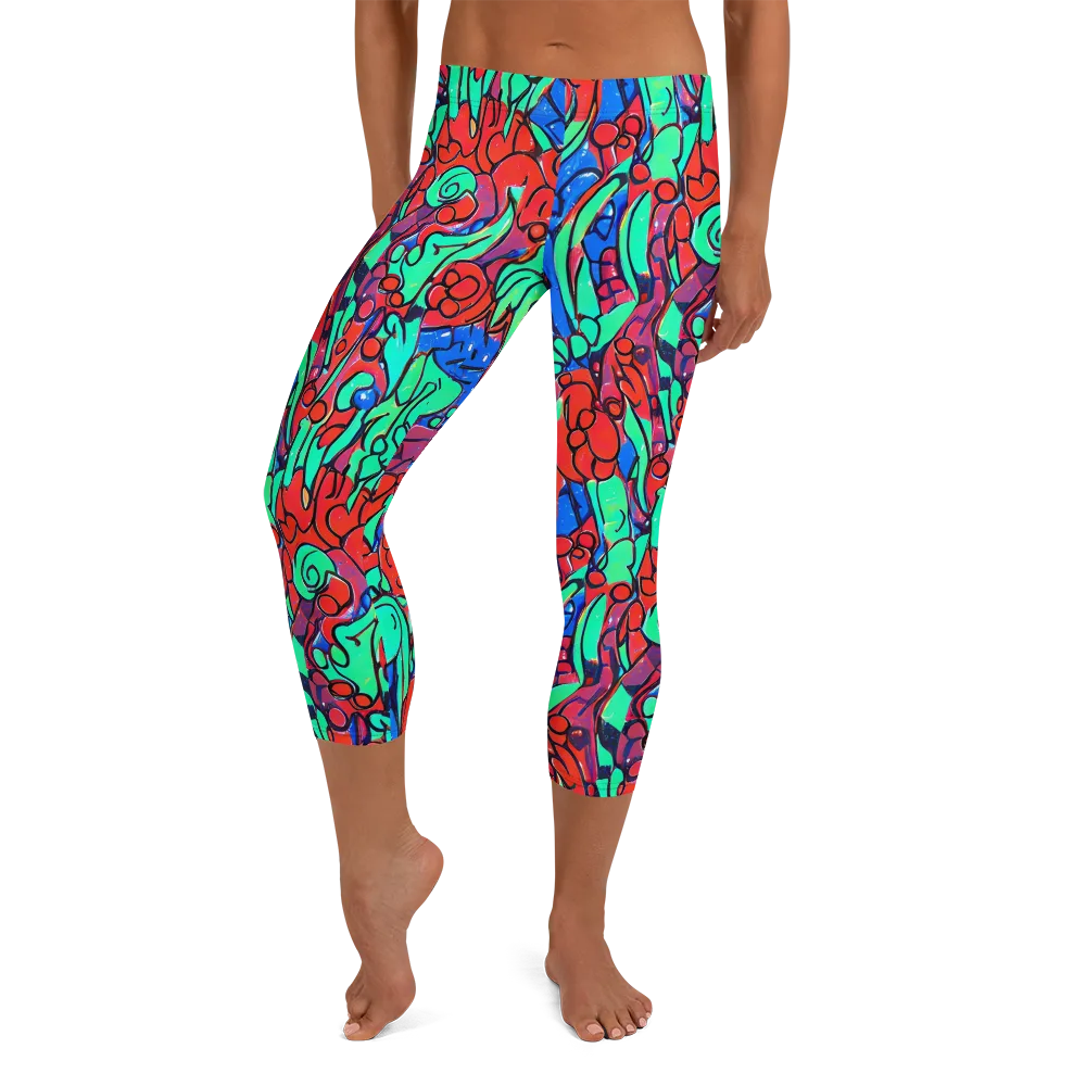Hypercolor Habitat on Capri Leggings — Front