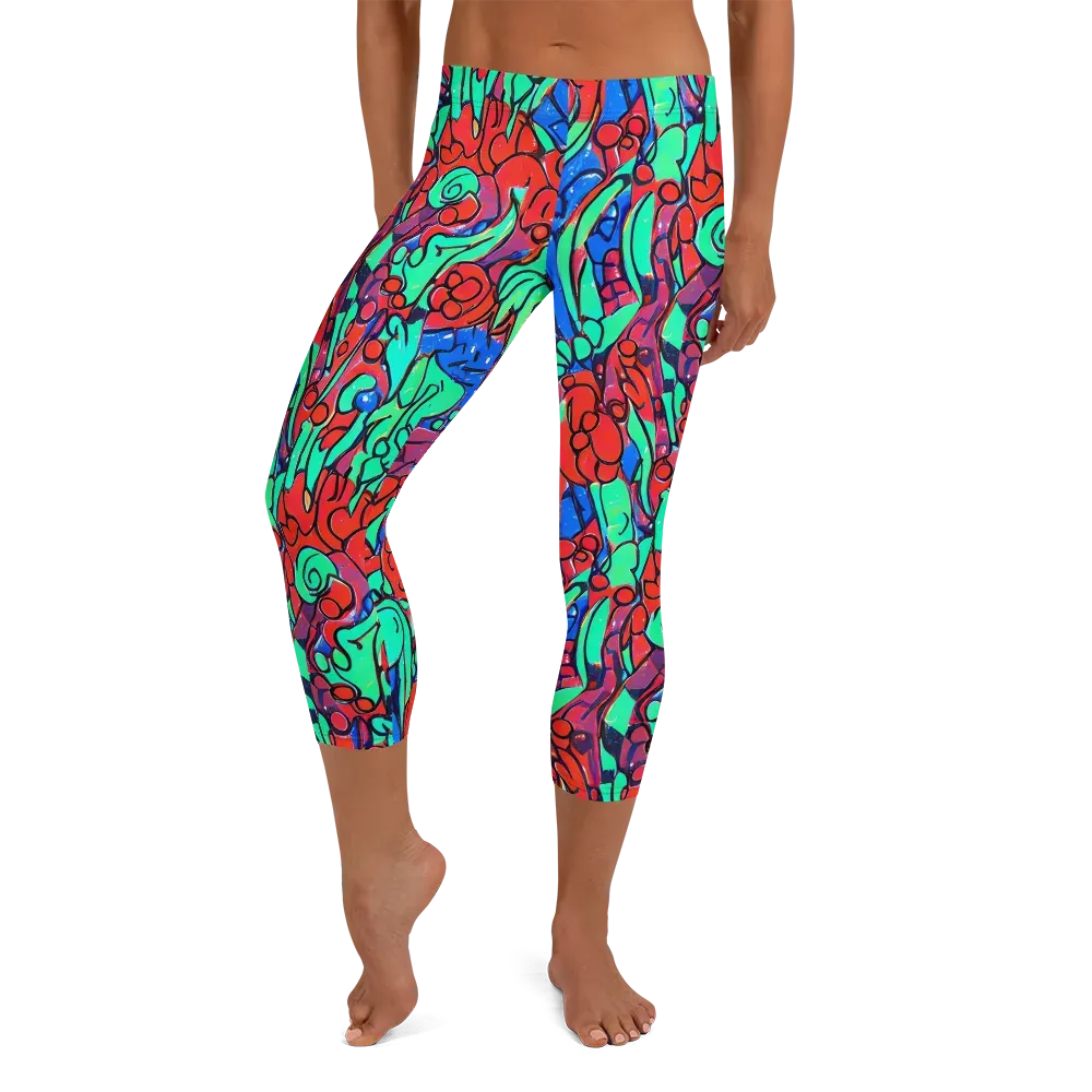 Hypercolor Habitat on Capri Leggings — Front