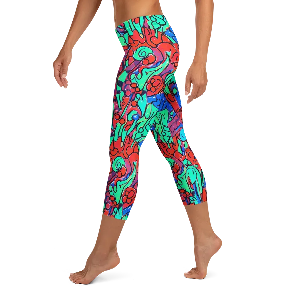 Hypercolor Habitat on Capri Leggings — Left