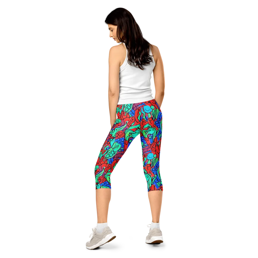 Hypercolor Habitat on Capri Leggings — Back