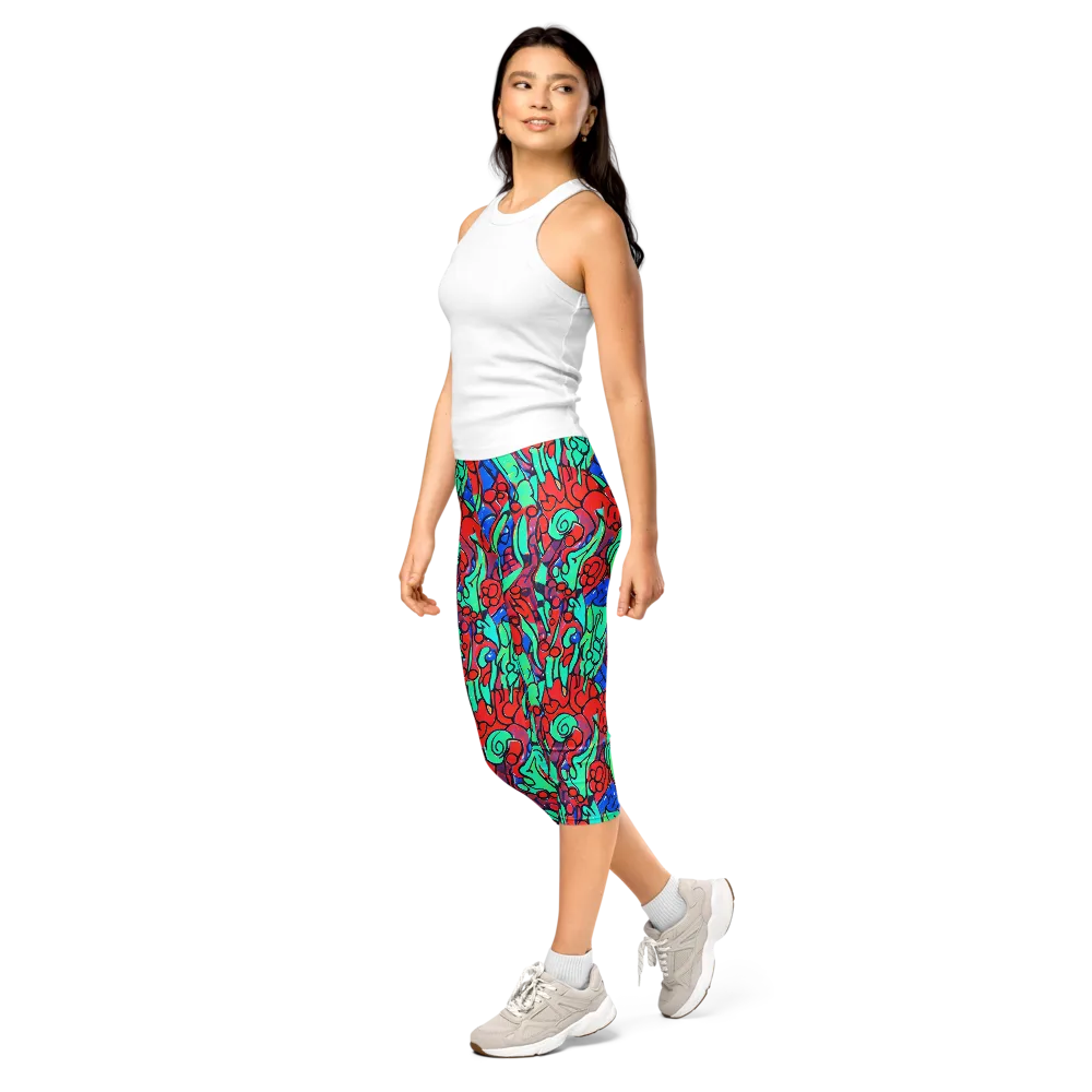 Hypercolor Habitat on Capri Leggings — Left Front