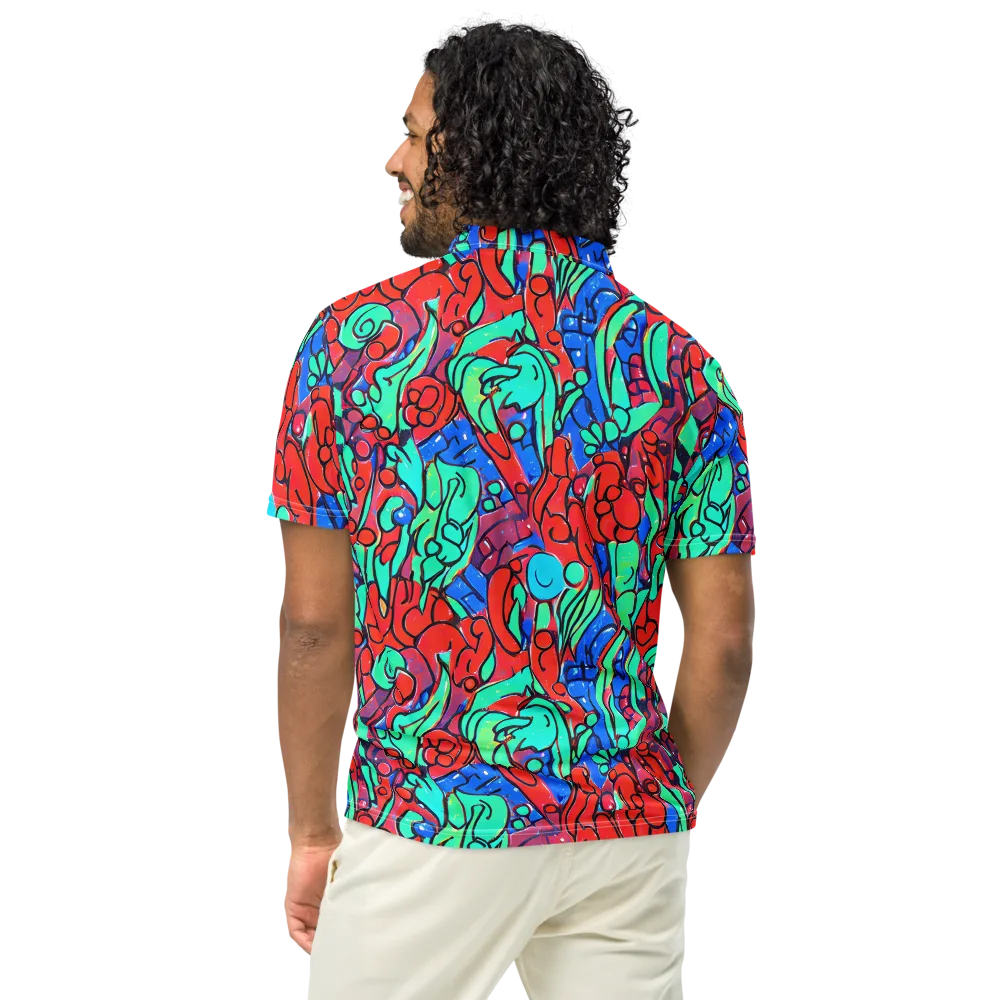 Hypercolor Habitat on Men's Slim Fit Polo Shirt — Back